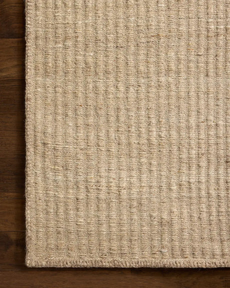 Loloi Elma ELM-01 Contemporary Hand Woven Natural Rug - corner on wood