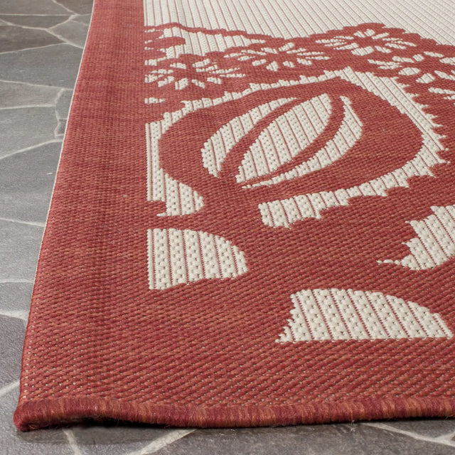 Safavieh Courtyard 8'-0" x 11'-0" Rug in Beige / Red