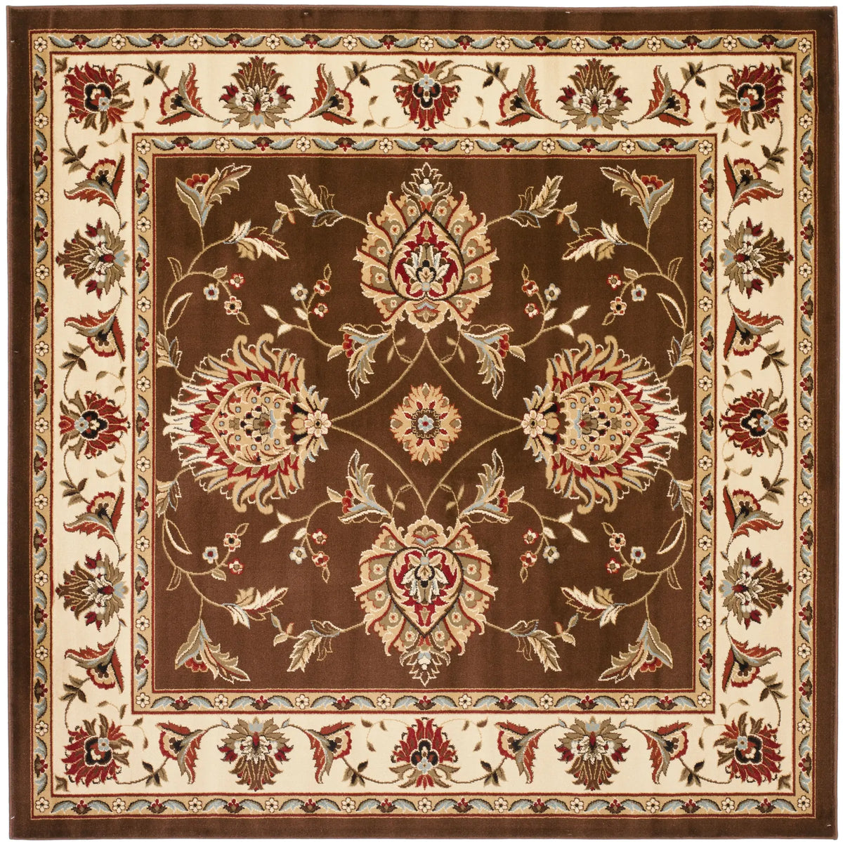 Safavieh Lyndhurst 6'-7" x 6'-7" Rug in Brown / Ivory