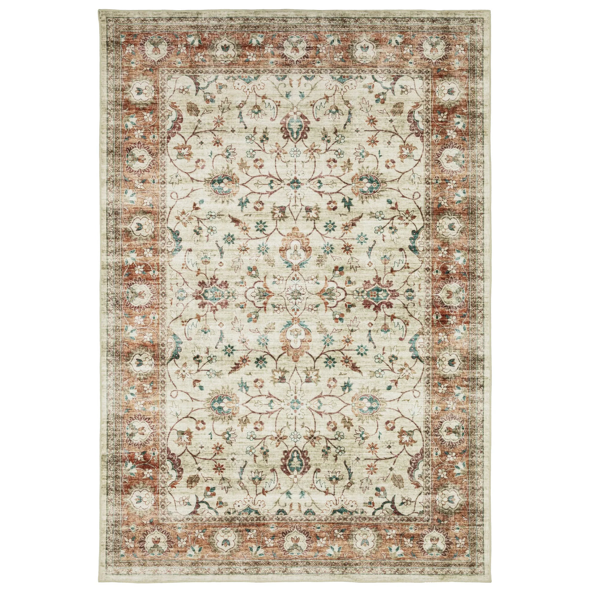 Oriental Weavers Sphinx Sumter Sum03 Ivory/ Rust Rug - main flat