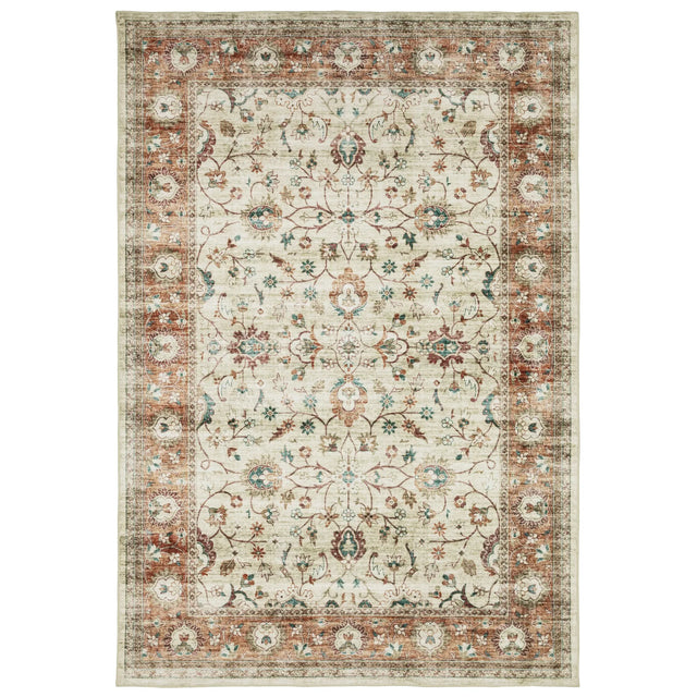 Oriental Weavers Sphinx Sumter Sum03 Ivory/ Rust Rug - main flat