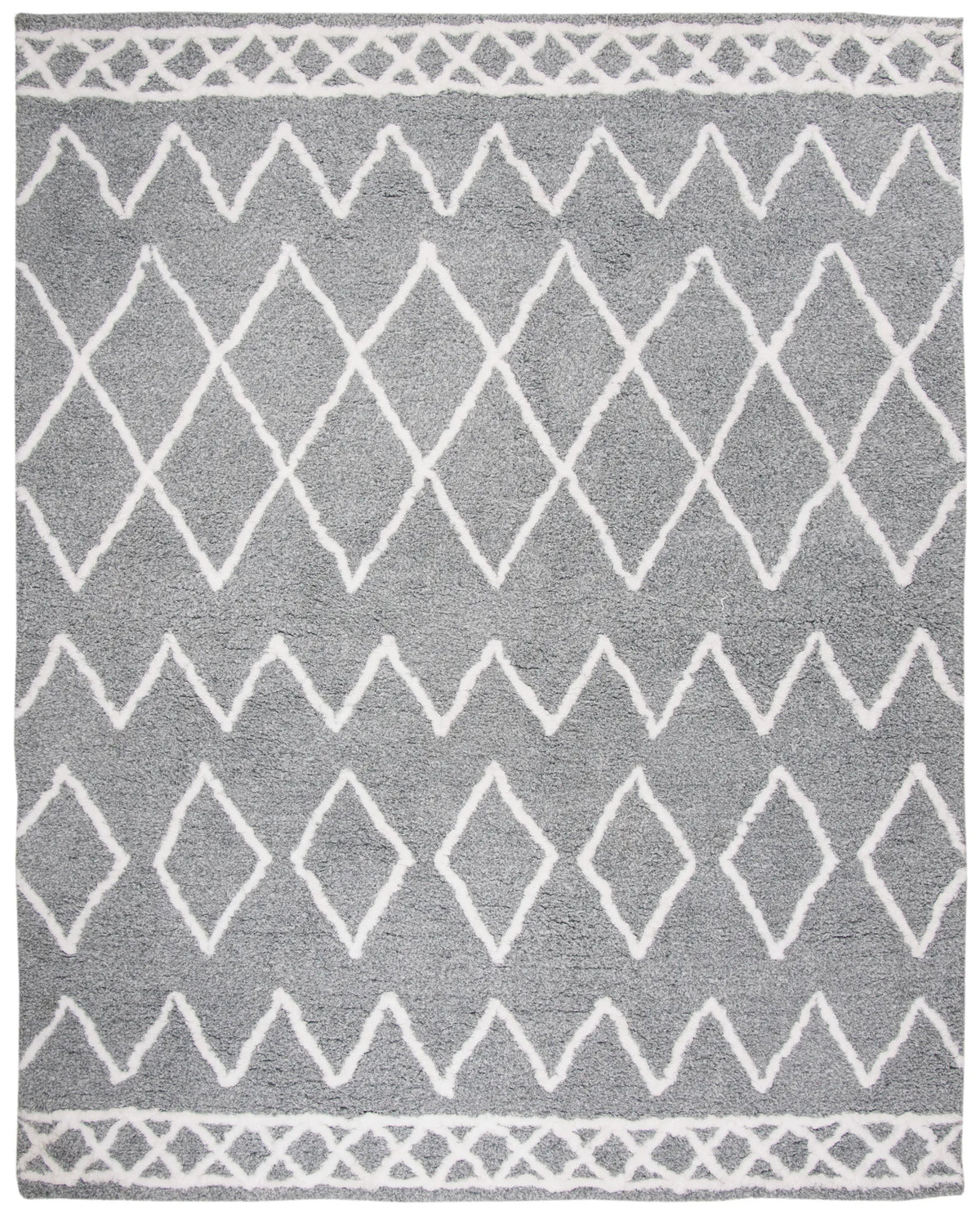 Safavieh Equinox Shag 8'-0" x 10'-0" Rug in Grey / Cream