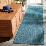 Safavieh Courtyard 2'-2" x 9'-0" Rug in Grey / Aqua