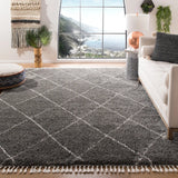Safavieh Moroccan Fringe Shag 8'-0" x 10'-0" Rug in Grey / Ivory