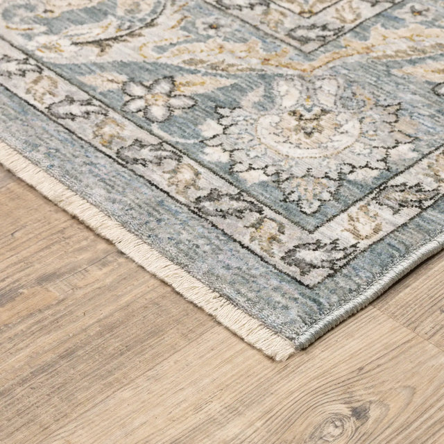 Oriental Weavers Sphinx Maharaja 070E1 Blue/Ivory Rugs - corner detail