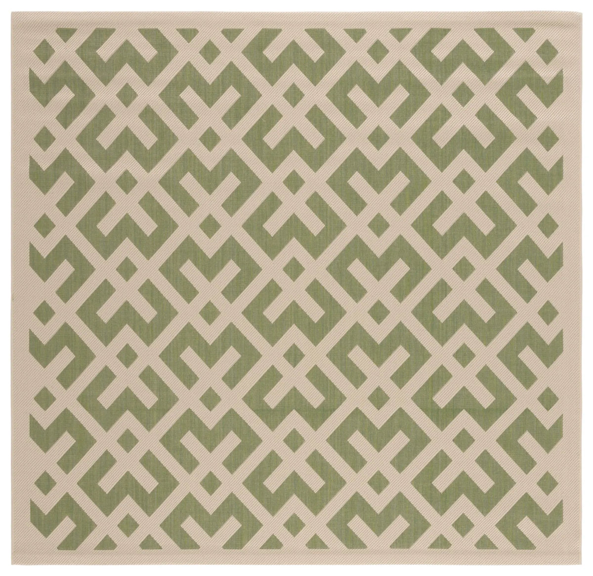 Safavieh Courtyard 6'-7" x 6'-7" Rug in Green / Bone