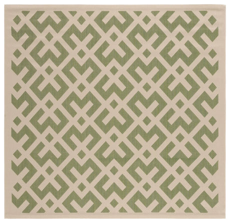 Safavieh Courtyard 6'-7" x 6'-7" Rug in Green / Bone