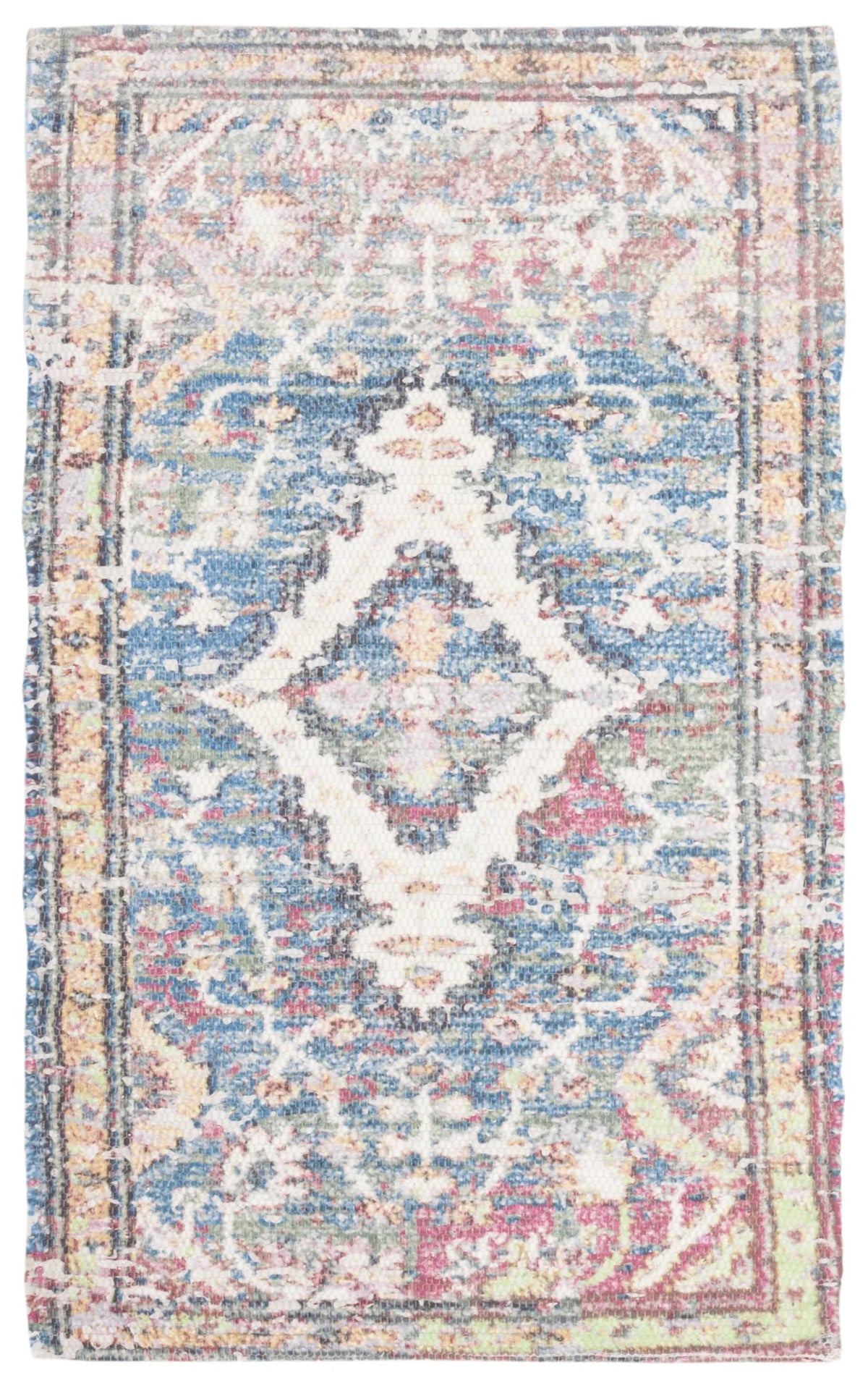 Safavieh Saffron 2'-3" x 3'-9" Rug in Turquoise / Peach