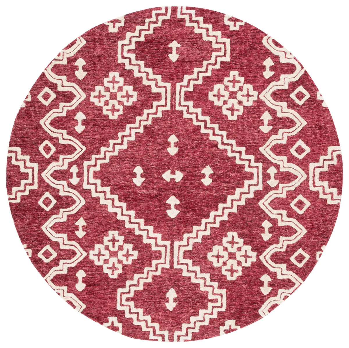 Safavieh Abstract 6'-0" x 6'-0" Rug in Red / Ivory
