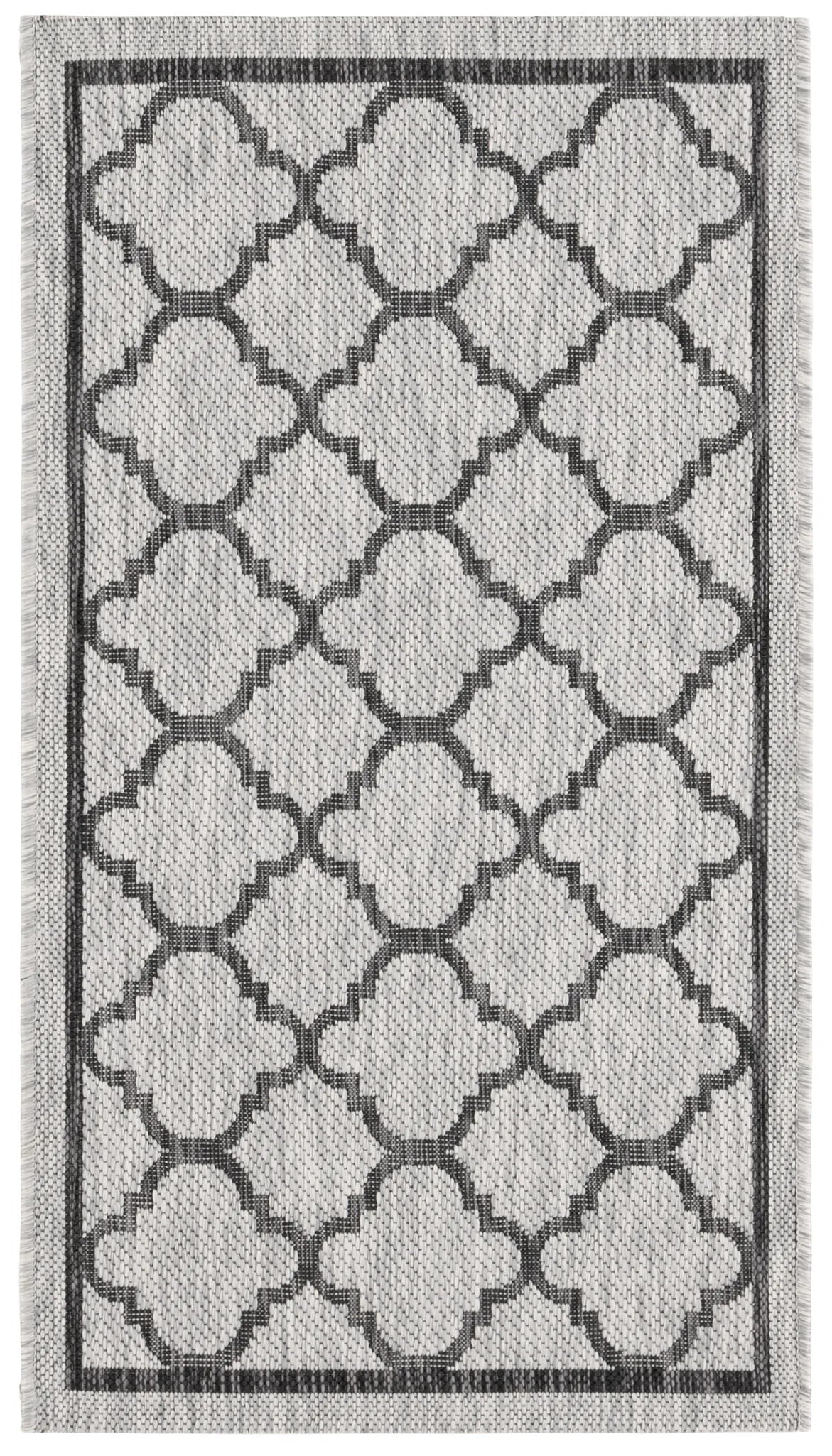 Safavieh Courtyard 2'-0" x 3'-7" Rug in Light Grey / Black