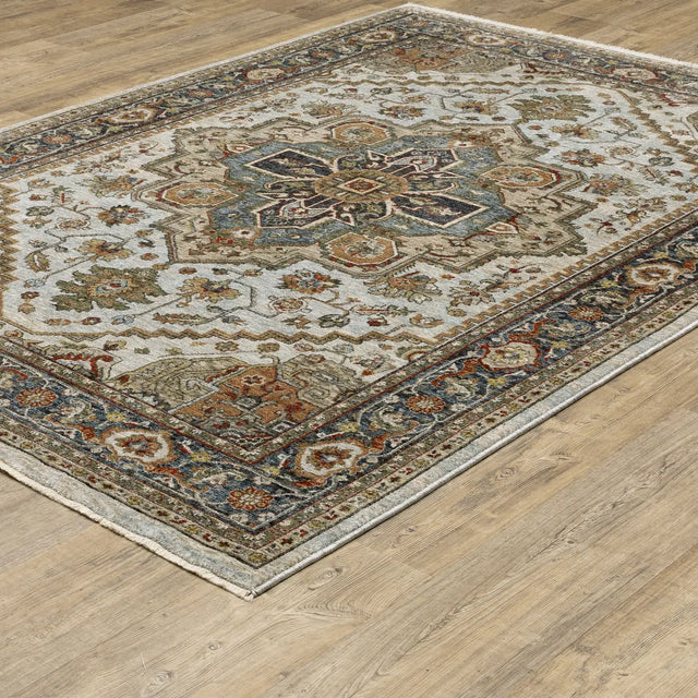 Oriental Weavers Sphinx Aberdeen 1144W Ivory/Blue Rugs - angle detail