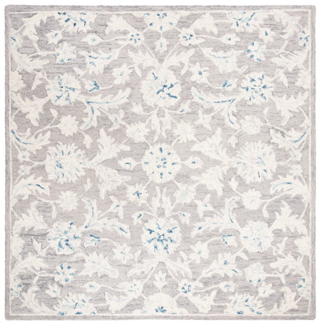 Safavieh Micro-Loop 5'-0" x 5'-0" Rug in Grey / Ivory