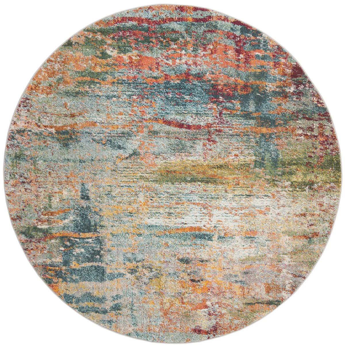 Safavieh Monaco 5'-0" x 5'-0" Rug in Teal / Orange