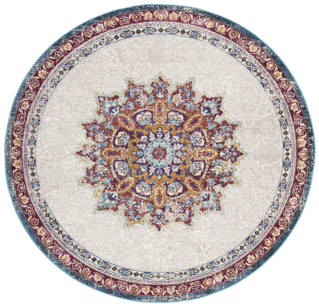 Safavieh Aria 6'-5" x 6'-5" Rug in Ivory / Navy