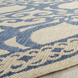 Safavieh Courtyard 6'-7" x 6'-7" Rug in Natural / Blue