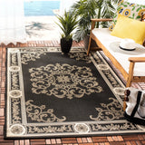 Safavieh Courtyard 4'-0" x 5'-7" Rug in Black / Sand
