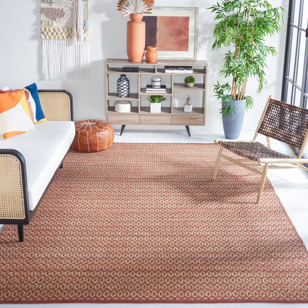 Safavieh Natural Fiber 6'-0" x 9'-0" Rug in Natural / Rust