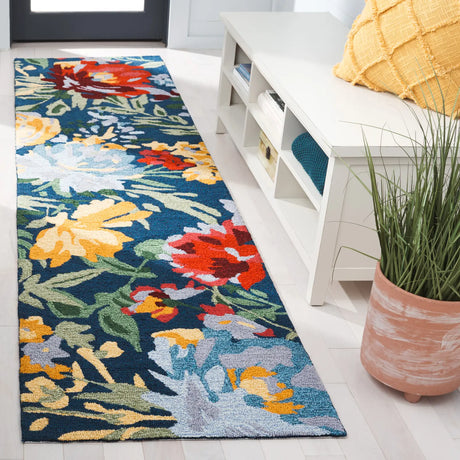 Safavieh Easy Care 2'-3" x 9'-0" Rug in Navy / Red
