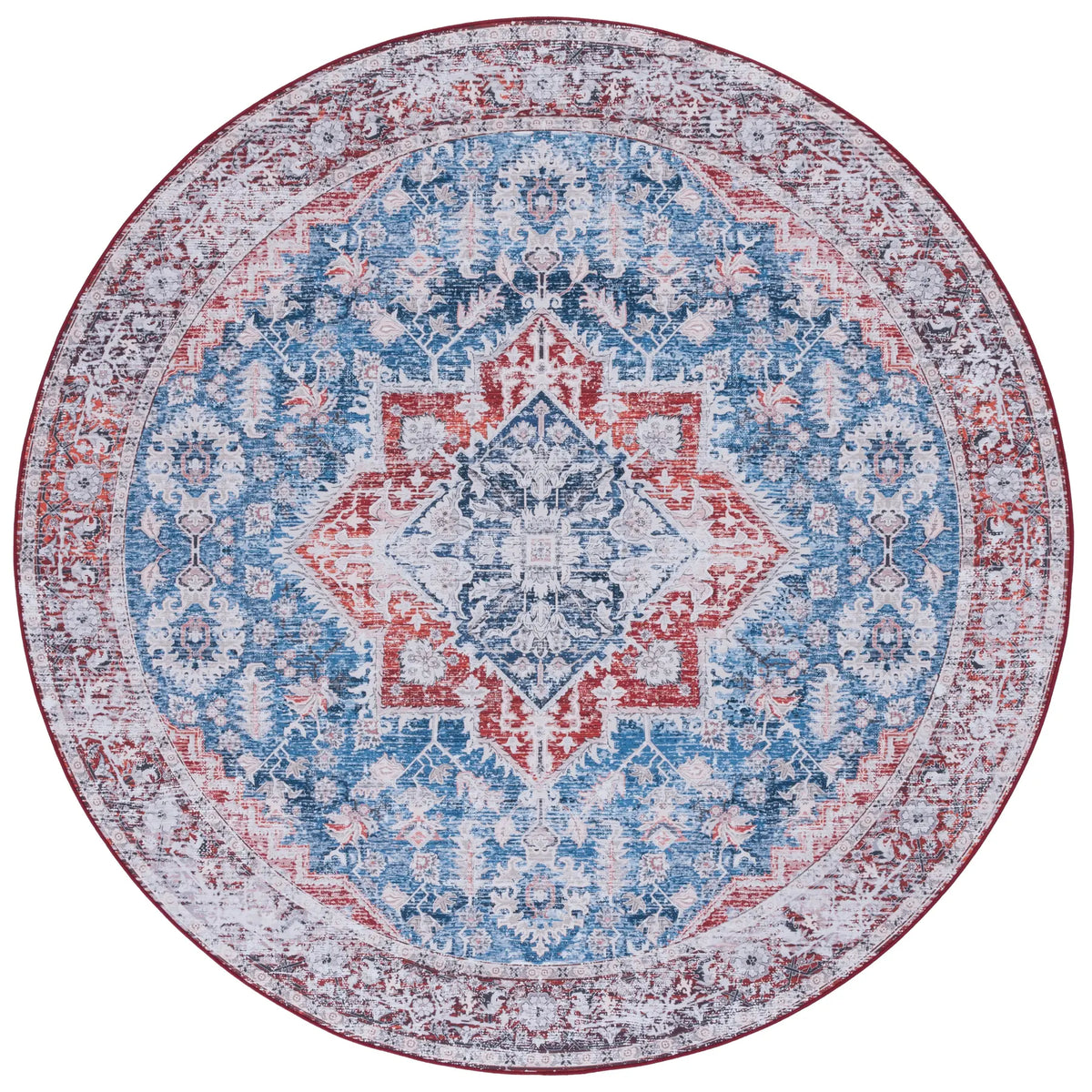 Safavieh Tucson 6'-0" x 6'-0" Rug in Blue / Red
