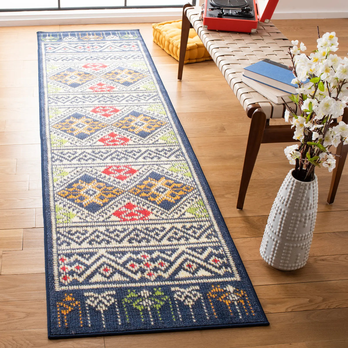 Safavieh Journey 2'-2" x 9'-0" Rug in Blue / Ivory