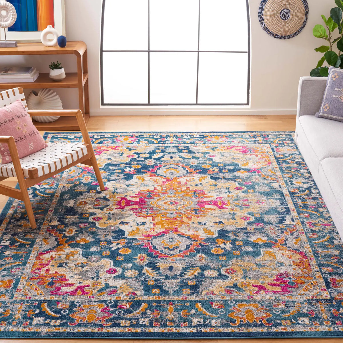 Safavieh Madison 10'-0" x 14'-0" Rug in Teal / Fuchsia