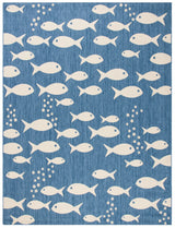 Safavieh Courtyard 10'-0" x 14'-0" Rug in Blue / Beige