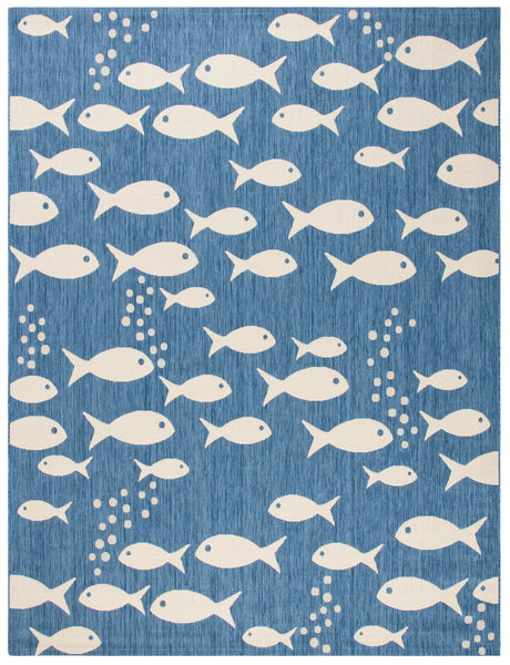 Safavieh Courtyard 10'-0" x 14'-0" Rug in Blue / Beige