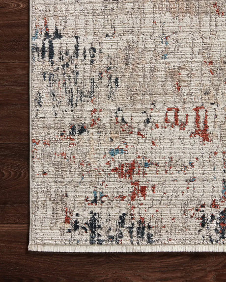 Loloi Leigh Lei-06 Ivory/Multi Rugs - corner on wood