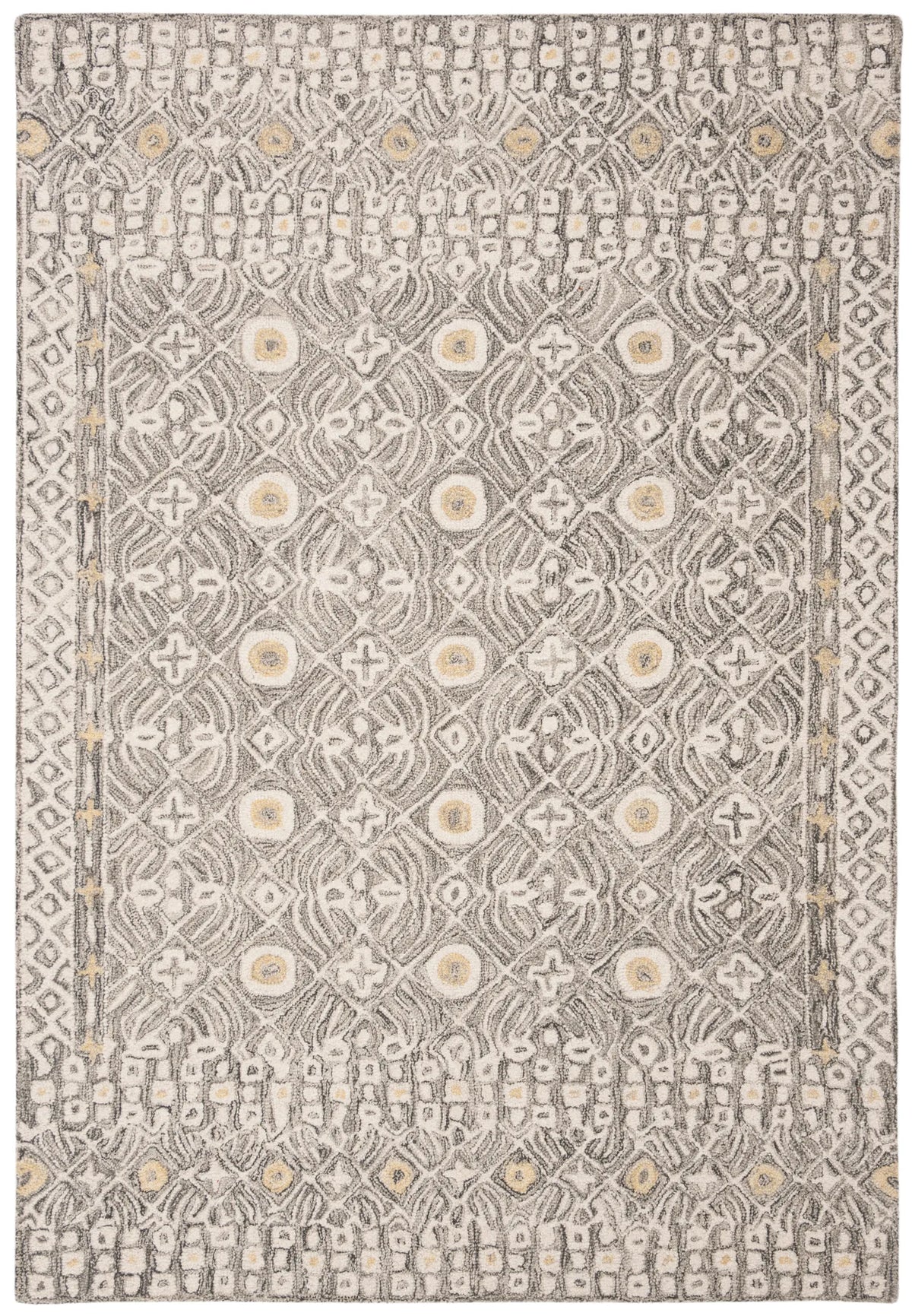 Safavieh Micro-Loop 4'-0" x 6'-0" Rug in Charcoal / Ivory
