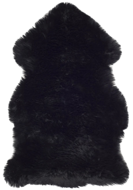 Safavieh Sheep Skin 2'-0" x 3'-0" Rug in Midnight Black