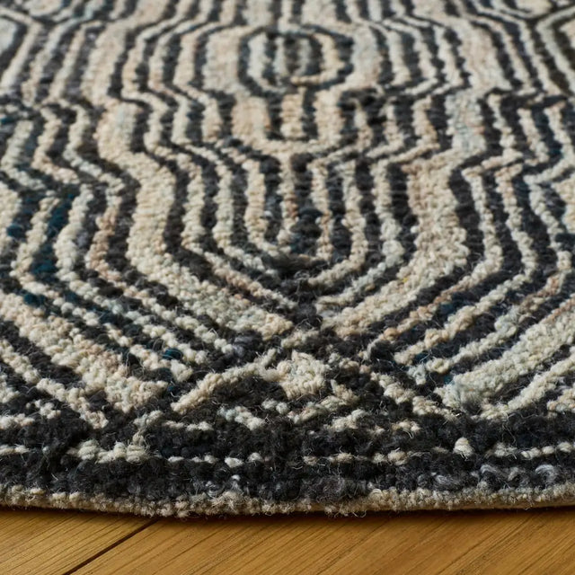 Safavieh Marquee 6'-0" x 6'-0" Rug in Charcoal / Ivory