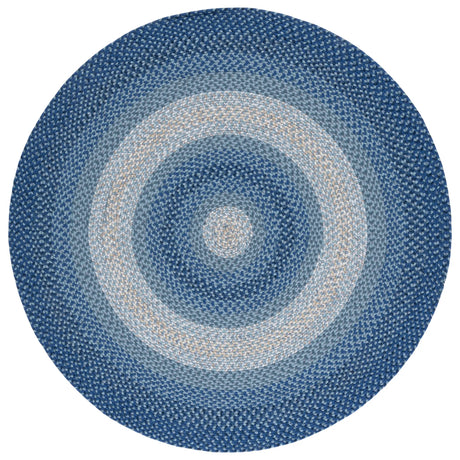 Safavieh Braided 5'-0" x 5'-0" Rug in Navy / Grey