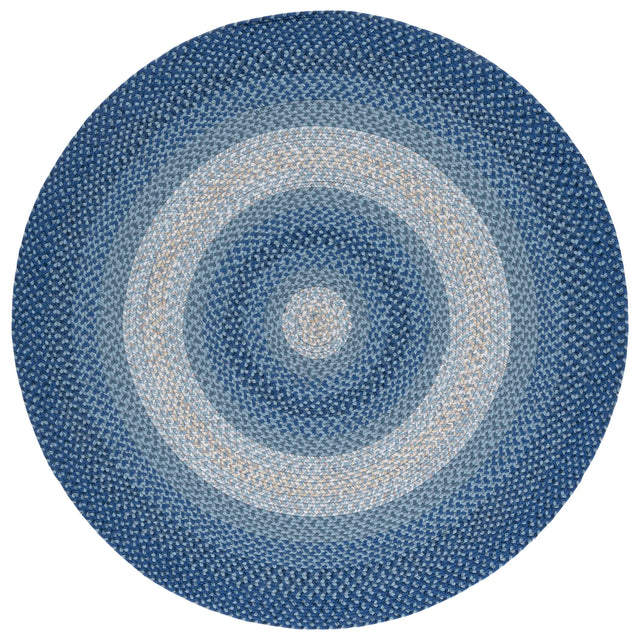 Safavieh Braided 5'-0" x 5'-0" Rug in Navy / Grey