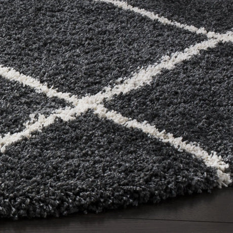 Safavieh Hudson Shag 5'-3" x 5'-3" Rug in Dark Grey / Ivory