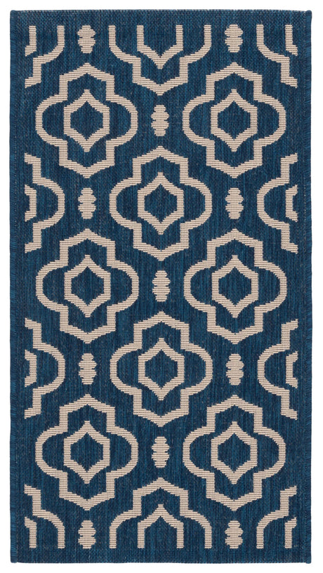 Safavieh Courtyard 2'-0" x 3'-7" Rug in Navy / Beige