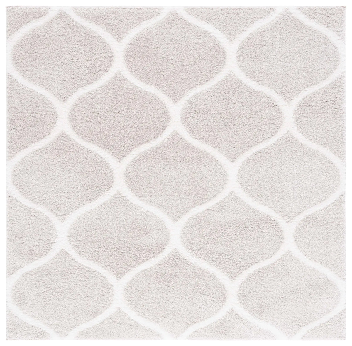 Safavieh Tahoe Shag 6'-7" x 6'-7" Rug in Silver / White