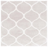 Safavieh Tahoe Shag 6'-7" x 6'-7" Rug in Silver / White