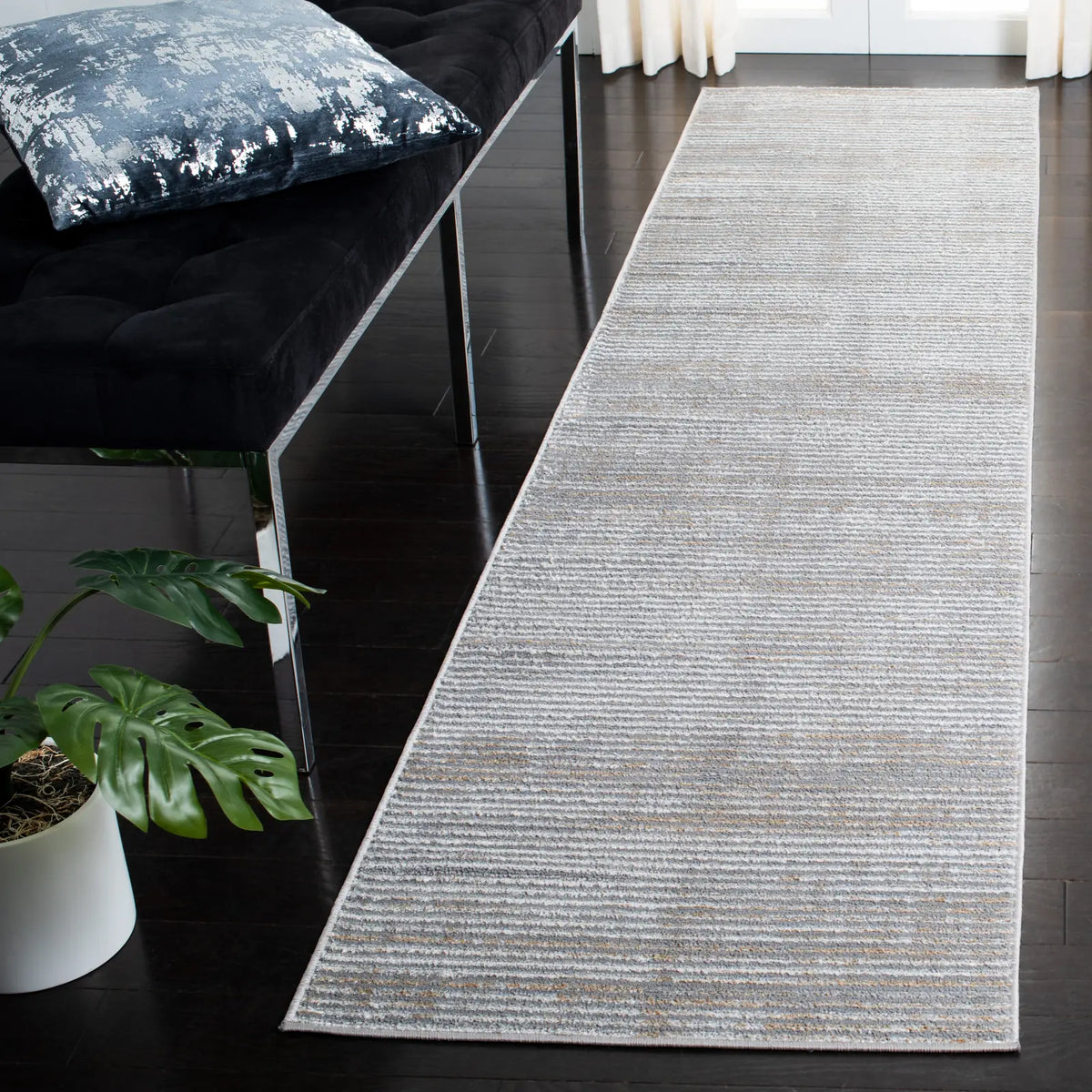 Safavieh Orchard 2'-2" x 9'-0" Rug in Grey / Gold