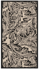 Safavieh Courtyard 2'-0" x 3'-7" Rug in Sand / Black