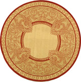 Safavieh Courtyard 5'-3" x 5'-3" Rug in Natural / Red