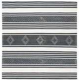 Safavieh Striped Kilim 7'-0" x 7'-0" Rug in Black / Ivory