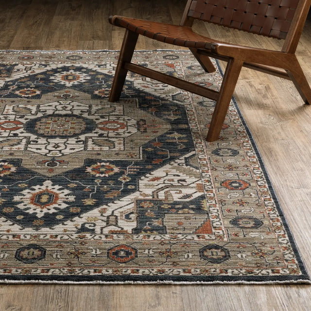 Oriental Weavers Sphinx ELIANA ELI07 Brown Medallion Rugs - angle/detail