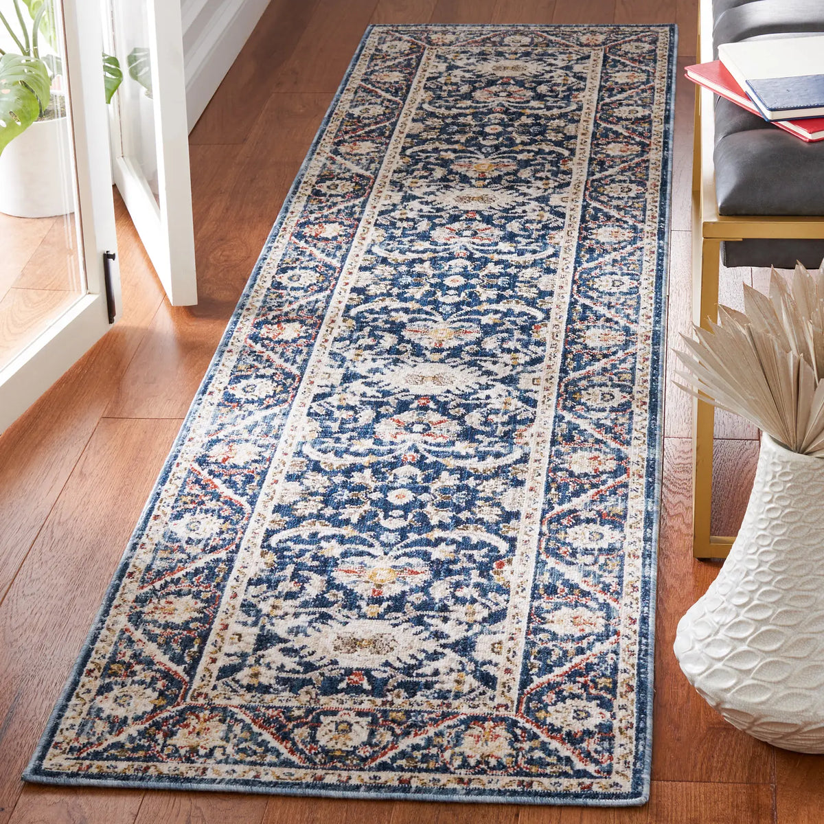 Safavieh Olympia 2'-3" x 9'-0" Rug in Navy / Ivory