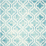 Safavieh Dip Dye 7'-0" x 7'-0" Rug in Turquoise / Ivory