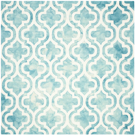 Safavieh Dip Dye 7'-0" x 7'-0" Rug in Turquoise / Ivory