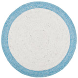 Safavieh Braided 5'-0" x 5'-0" Rug in Ivory / Blue