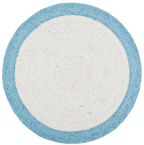 Safavieh Braided 5'-0" x 5'-0" Rug in Ivory / Blue