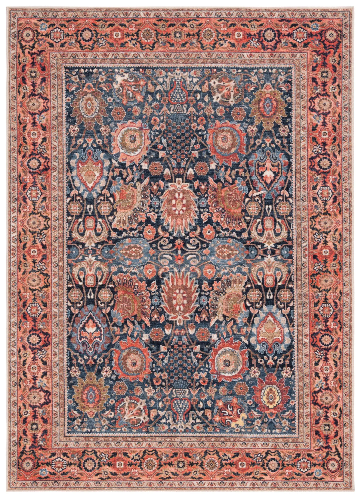 Safavieh Journey 4'-4" x 6'-4" Rug in Navy / Rust Beige