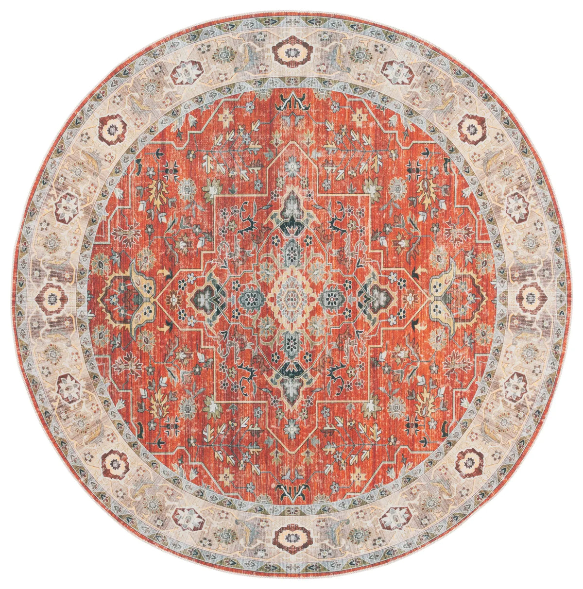 Safavieh Arizona 6'-0" x 6'-0" Rug in Rust / Beige