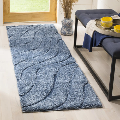 Safavieh Florida Shag 2'-3" x 11'-0" Rug in Light Blue / Blue